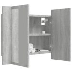 Armoire à miroir LED Sonoma gris 60x12x45 cm Bois d'ingénierie – Image 5