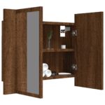 Armoire à miroir LED Chêne marron 60x12x45 cm Bois d'ingénierie – Image 5