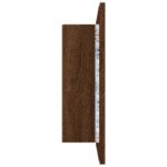 Armoire à miroir LED Chêne marron 60x12x45 cm Bois d'ingénierie – Image 7