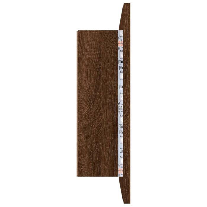 Armoire à miroir LED Chêne marron 60x12x45 cm Bois d'ingénierie – Image 7