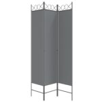Cloison de séparation 3 panneaux Anthracite 120x200 cm Tissu – Image 2