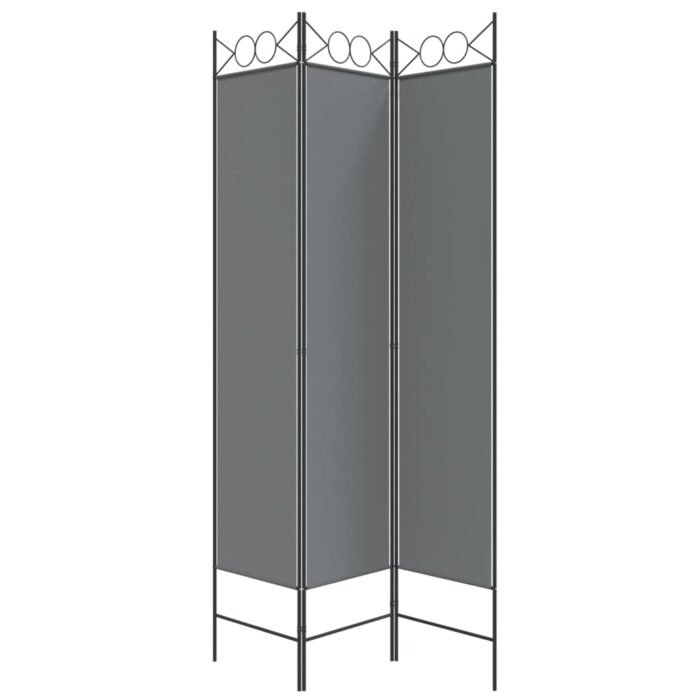 Cloison de séparation 3 panneaux Anthracite 120x200 cm Tissu – Image 2
