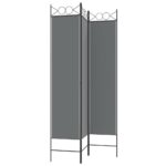 Cloison de séparation 3 panneaux Anthracite 120x200 cm Tissu – Image 3