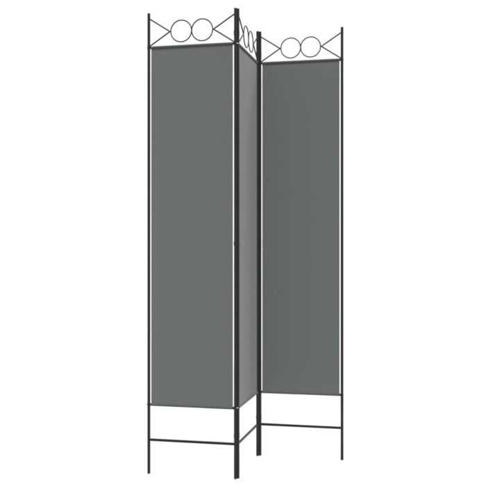 Cloison de séparation 3 panneaux Anthracite 120x200 cm Tissu – Image 3