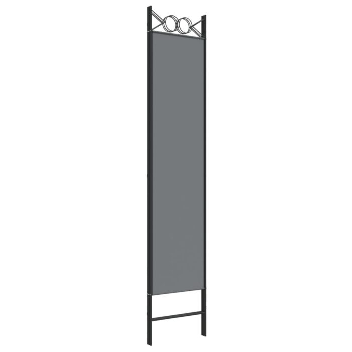 Cloison de séparation 3 panneaux Anthracite 120x200 cm Tissu – Image 4