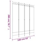 Cloison de séparation 4 panneaux Anthracite 160x200 cm Tissu – Image 6