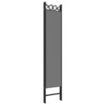 Cloison de séparation 5 panneaux Anthracite 200x200 cm Tissu – Image 4