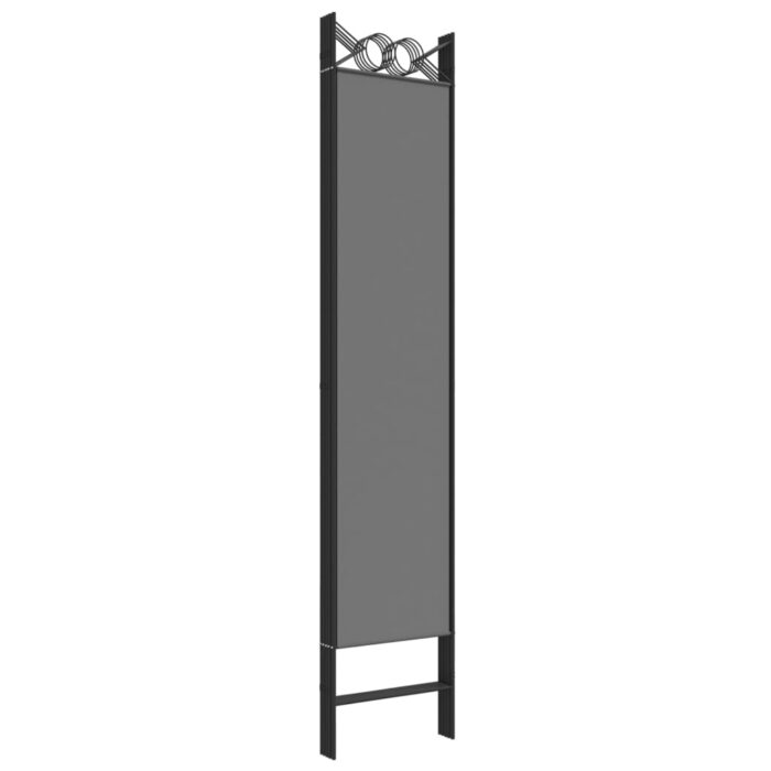 Cloison de séparation 5 panneaux Anthracite 200x200 cm Tissu – Image 4