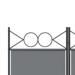 Cloison de séparation 5 panneaux Anthracite 200x200 cm Tissu – Image 5