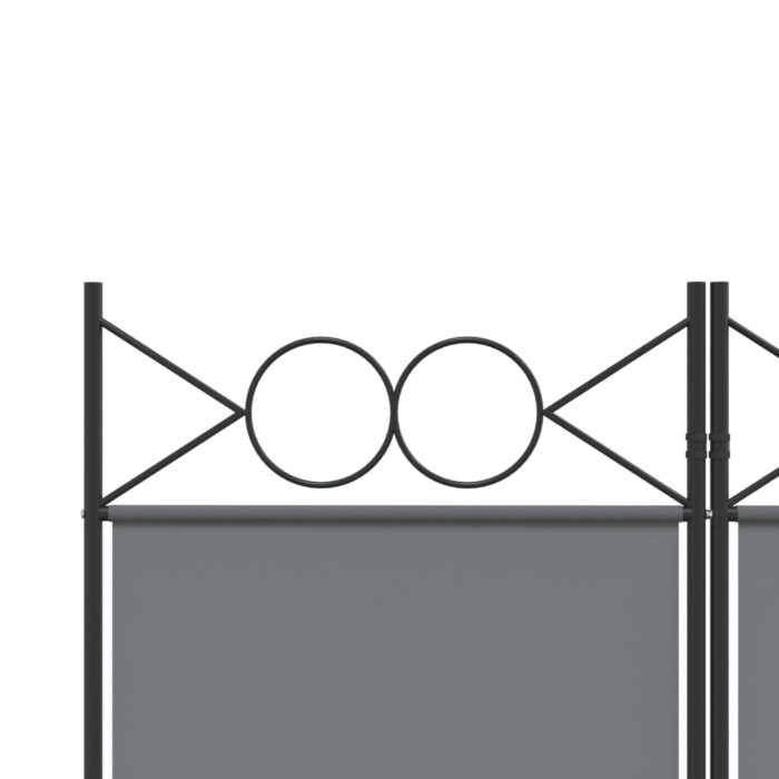Cloison de séparation 5 panneaux Anthracite 200x200 cm Tissu – Image 5