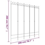 Cloison de séparation 5 panneaux Anthracite 200x200 cm Tissu – Image 6