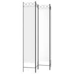 Cloison de séparation 4 panneaux Blanc 160x220 cm Tissu – Image 3
