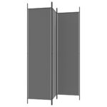 Cloison de séparation 3 panneaux Anthracite 150x200 cm Tissu – Image 2
