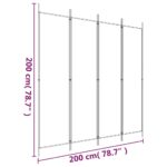 Cloison de séparation 4 panneaux Marron 200x200 cm Tissu – Image 6