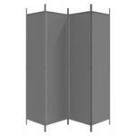 Cloison de séparation 4 panneaux Anthracite 200x200 cm Tissu – Image 2