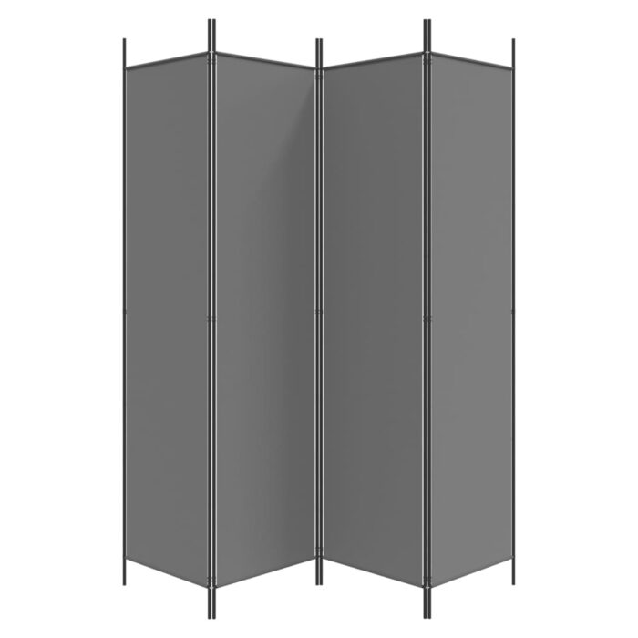 Cloison de séparation 4 panneaux Anthracite 200x200 cm Tissu – Image 2