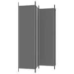 Cloison de séparation 4 panneaux Anthracite 200x200 cm Tissu – Image 3
