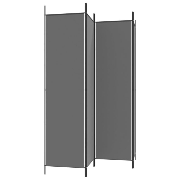 Cloison de séparation 4 panneaux Anthracite 200x200 cm Tissu – Image 3