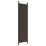 Cloison de séparation 5 panneaux Marron 250x200 cm Tissu – Image 4