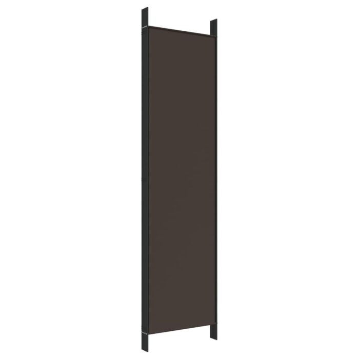Cloison de séparation 5 panneaux Marron 250x200 cm Tissu – Image 4