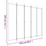 Cloison de séparation 5 panneaux Marron 250x200 cm Tissu – Image 6