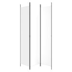 Cloison de séparation 3 panneaux Blanc 150x220 cm Tissu – Image 2