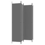 Cloison de séparation 4 panneaux Anthracite 200x220 cm Tissu – Image 3