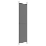 Cloison de séparation 4 panneaux Anthracite 200x220 cm Tissu – Image 4