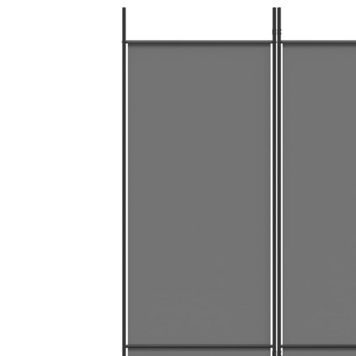 Cloison de séparation 4 panneaux Anthracite 200x220 cm Tissu – Image 5