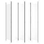 Cloison de séparation 5 panneaux Blanc 250x220 cm Tissu – Image 2