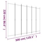 Cloison de séparation 6 panneaux Anthracite 300x220 cm Tissu – Image 6