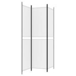 Cloison de séparation 3 panneaux Blanc 150x200 cm Tissu – Image 3