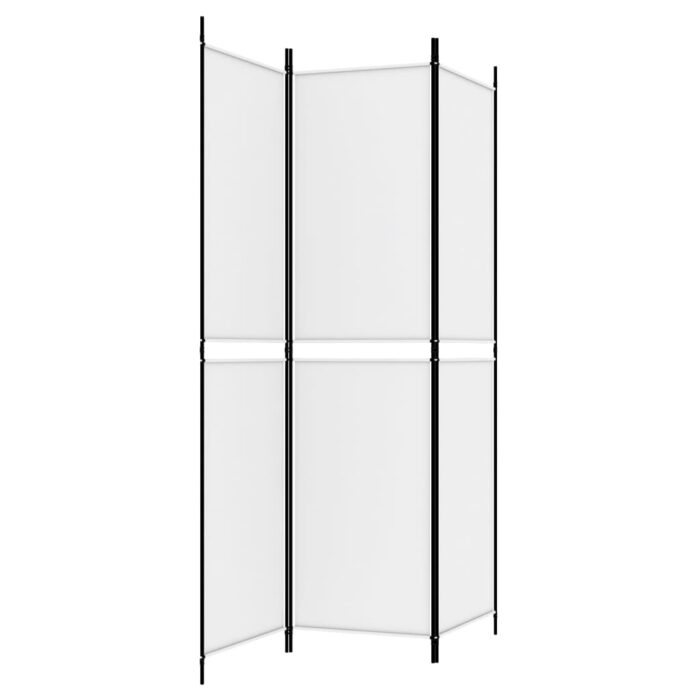 Cloison de séparation 3 panneaux Blanc 150x200 cm Tissu – Image 3