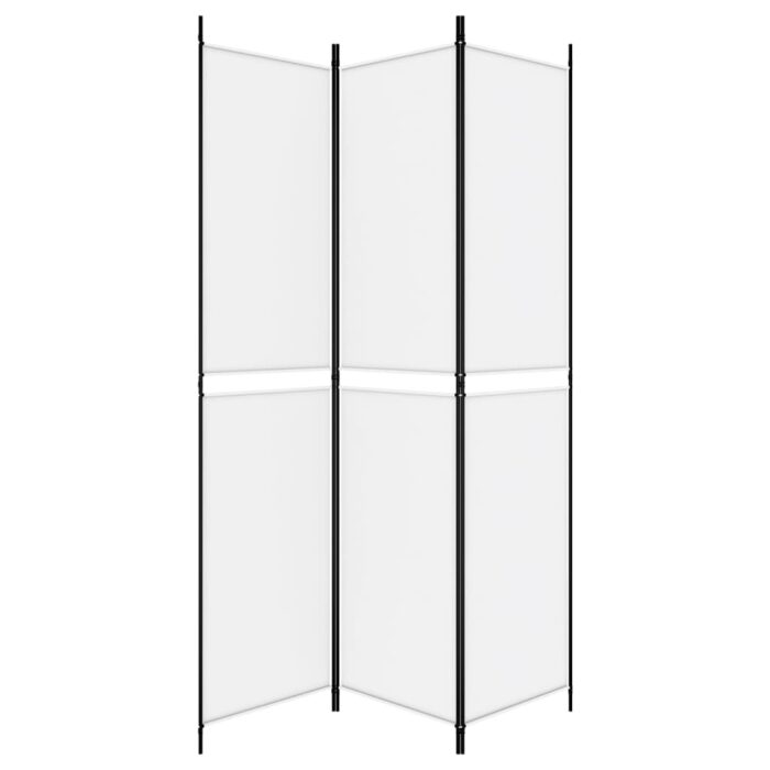 Cloison de séparation 3 panneaux Blanc 150x220 cm Tissu – Image 2