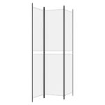 Cloison de séparation 3 panneaux Blanc 150x220 cm Tissu – Image 3