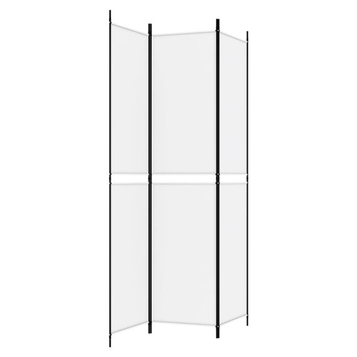 Cloison de séparation 3 panneaux Blanc 150x220 cm Tissu – Image 3