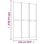 Cloison de séparation 3 panneaux Blanc 150x220 cm Tissu – Image 6