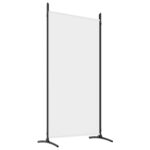 Cloison de séparation 4 panneaux Blanc 346x180 cm Tissu – Image 4