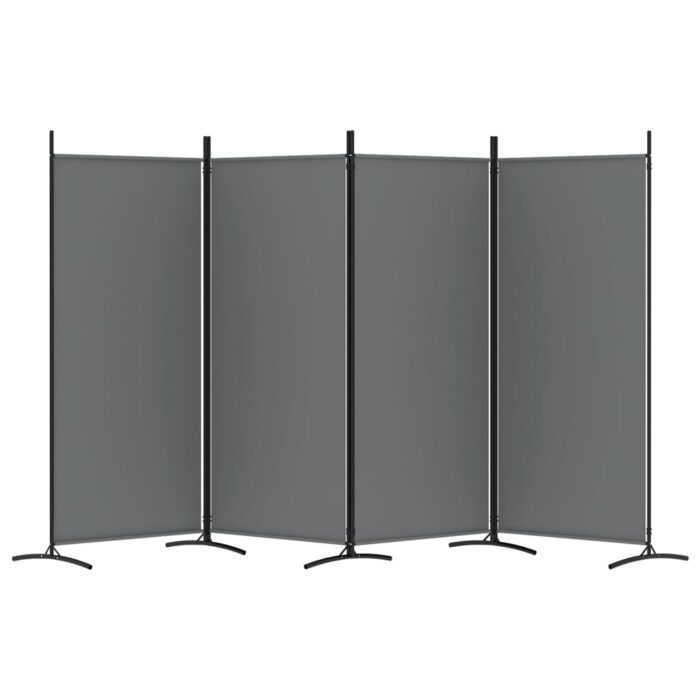 Cloison de séparation 4 panneaux Anthracite 346x180 cm Tissu – Image 2