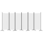 Cloison de séparation 6 panneaux Blanc 520x180 cm Tissu – Image 2