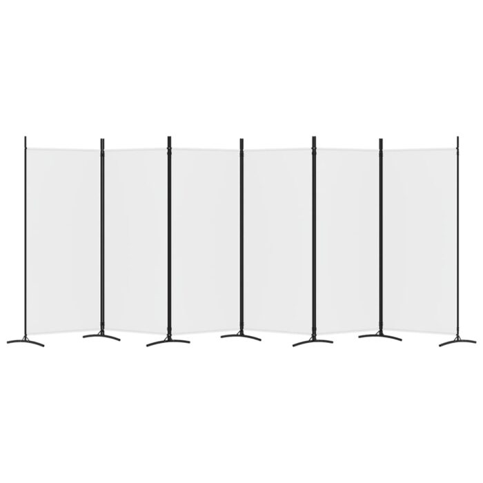 Cloison de séparation 6 panneaux Blanc 520x180 cm Tissu – Image 2