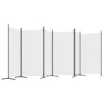 Cloison de séparation 6 panneaux Blanc 520x180 cm Tissu – Image 3