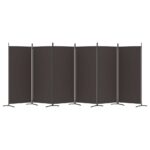 Cloison de séparation 6 panneaux Marron 520x180 cm Tissu – Image 2