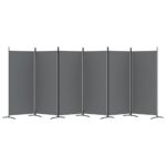 Cloison de séparation 6 panneaux Anthracite 520x180 cm Tissu – Image 3