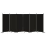 Cloison de séparation 6 panneaux Noir 520x180 cm Tissu – Image 2