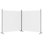 Cloison de séparation 2 panneaux Blanc 348x180 cm Tissu – Image 2