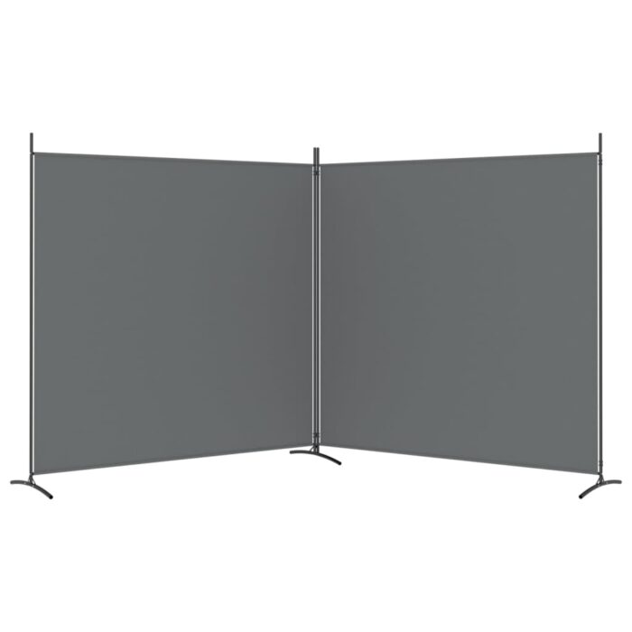 Cloison de séparation 2 panneaux Anthracite 348x180 cm Tissu – Image 3