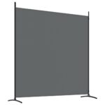 Cloison de séparation 2 panneaux Anthracite 348x180 cm Tissu – Image 4