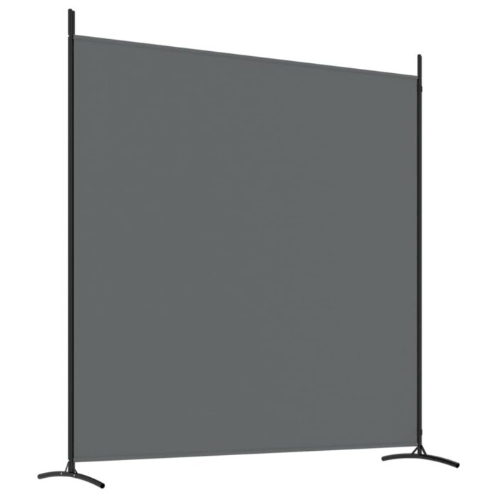 Cloison de séparation 2 panneaux Anthracite 348x180 cm Tissu – Image 4