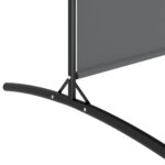 Cloison de séparation 2 panneaux Anthracite 348x180 cm Tissu – Image 5